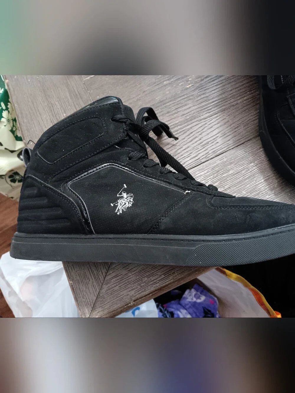 U.S. Polo Assn. Men's Size 10.5 Black High-Top Lace-Up Sneakers